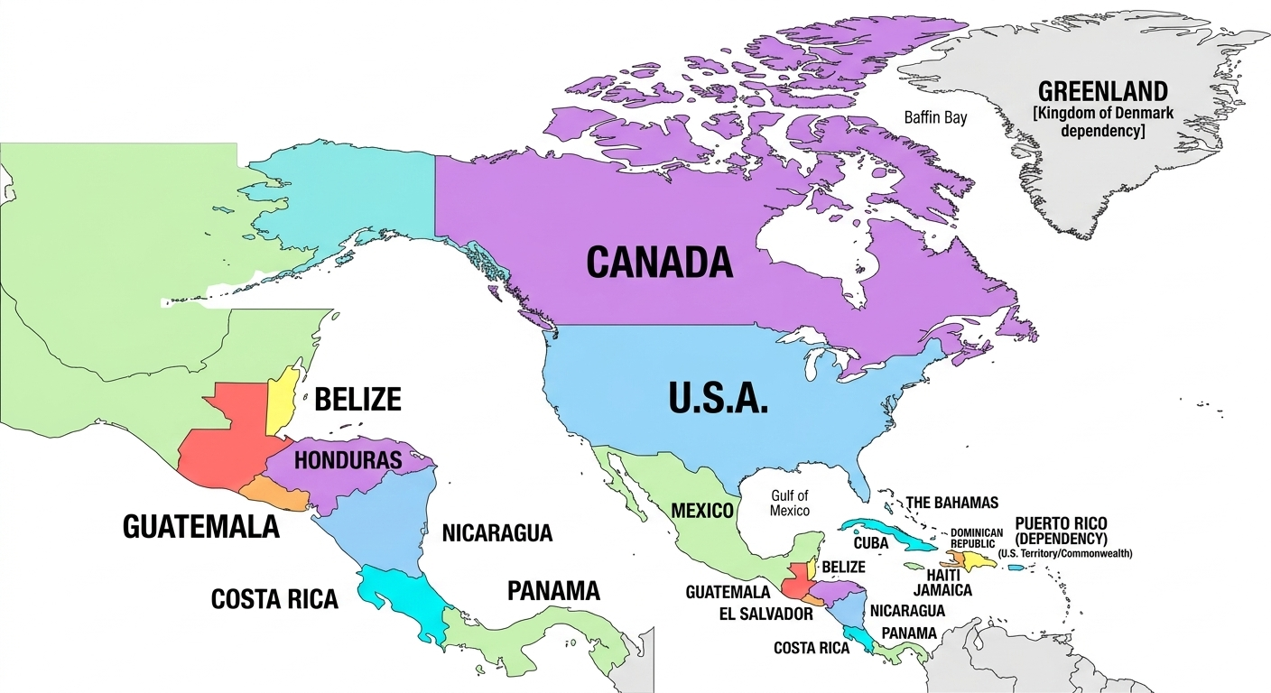 North America Map: Navigating from the Arctic to the Isthmus